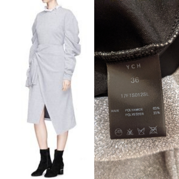 Nwot Ssense ych lurex rick Owens minimalist metallic silver sweatshirt top S 36 - Picture 2 of 7